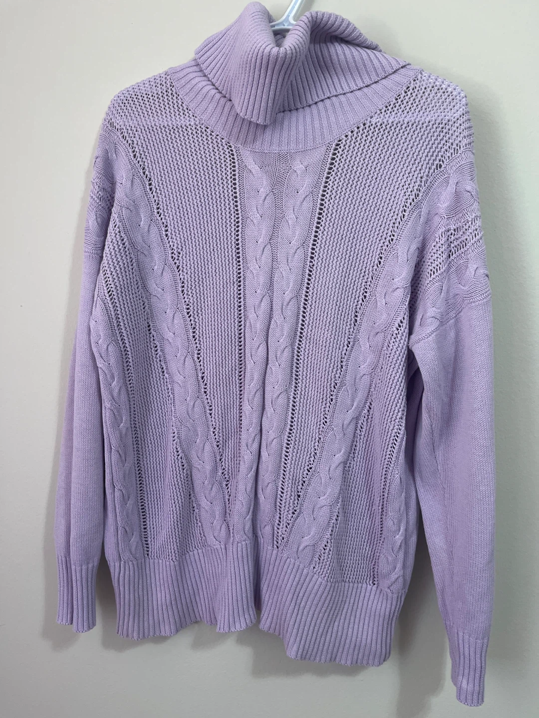 Lavender Cable Knit Sweater