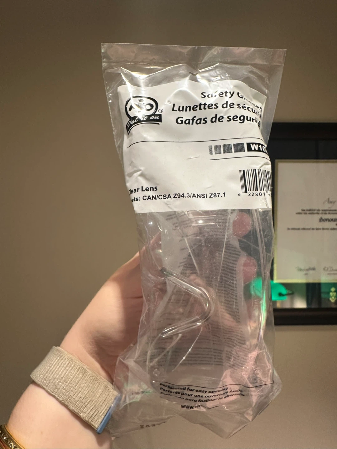 AO Safety Glasses, Clear Lens