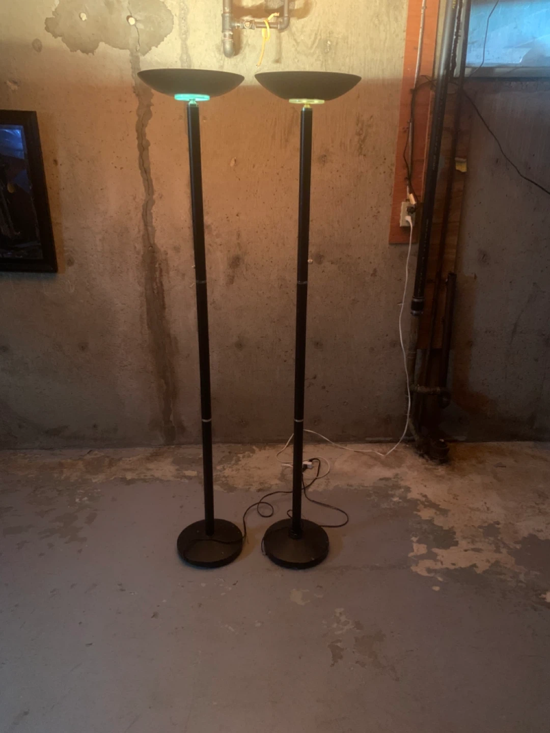 Two Black Floor Lamps – Adjustable Brightness
