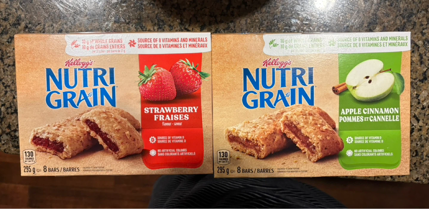 Kellogg's Nutri Grain Bars - 2 Boxes Best Before March 2026