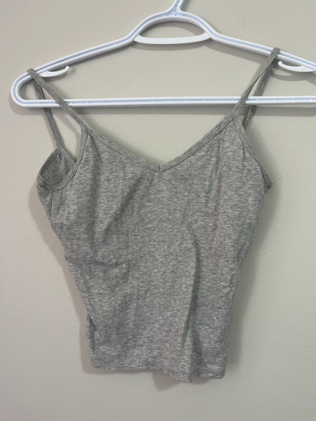 Grey Spaghetti Strap Crop Top