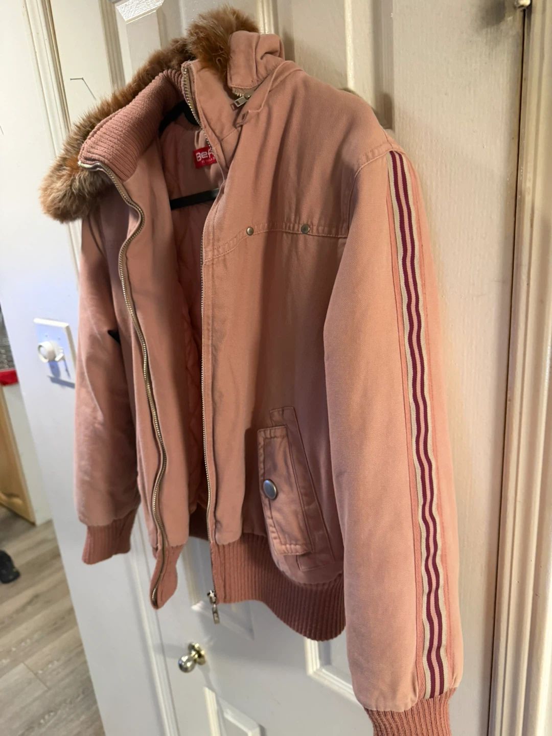 Before Pink Bomber Jacket with Fur Hood - photo 4