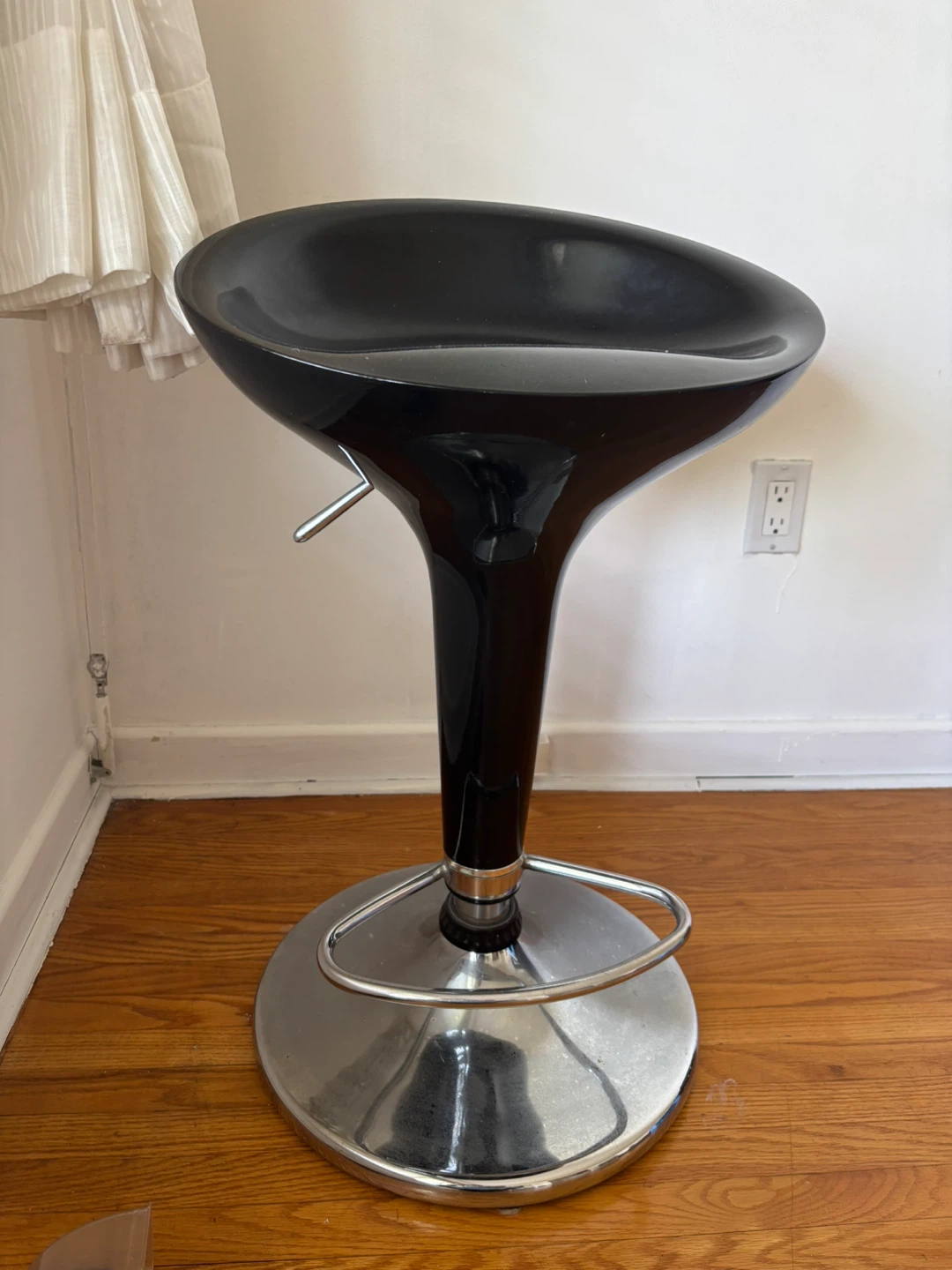 Black Adjustable Bar Stool