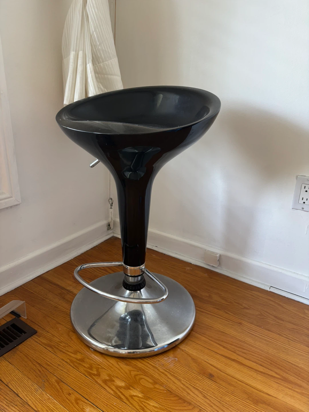 Black Adjustable Bar Stool - photo 2