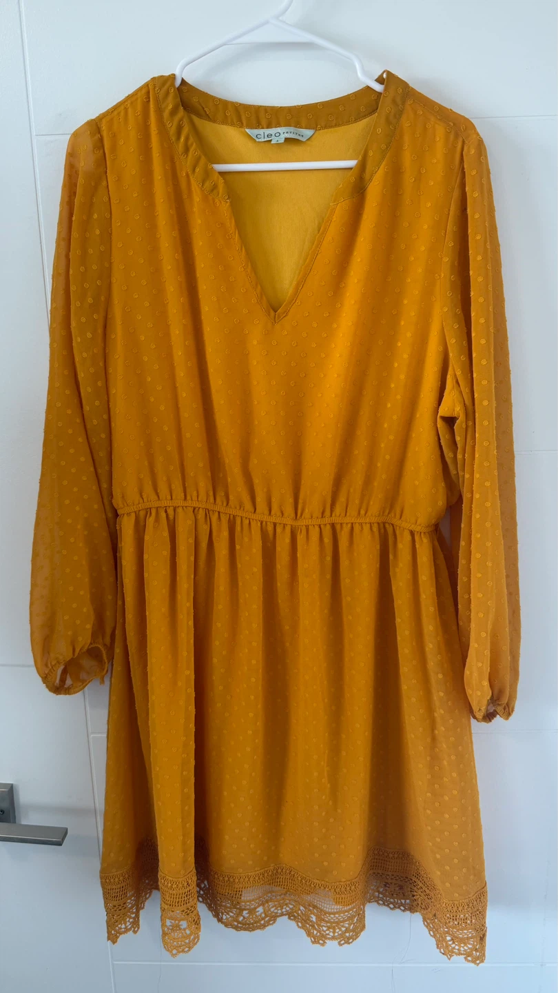 Cleo Petites Mustard Yellow Dress
