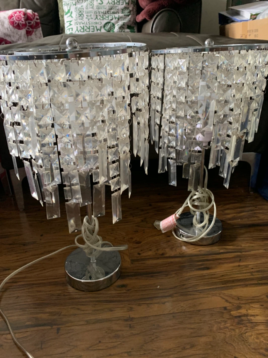 Pair of Crystal Table Lamps