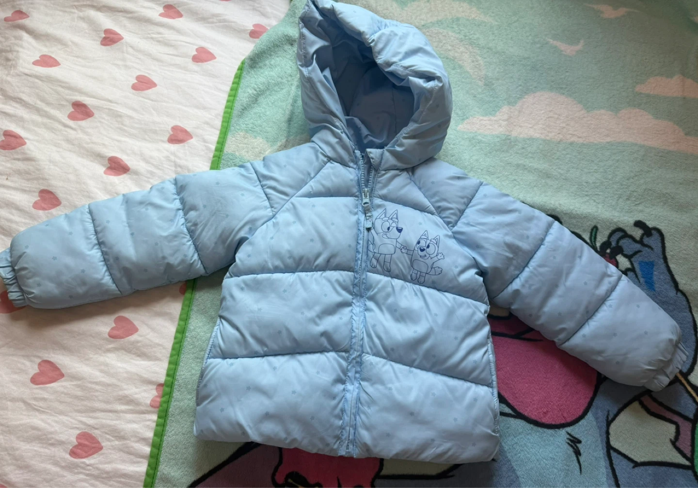 Bluey Puffer Jacket - Light Blue 4 years old