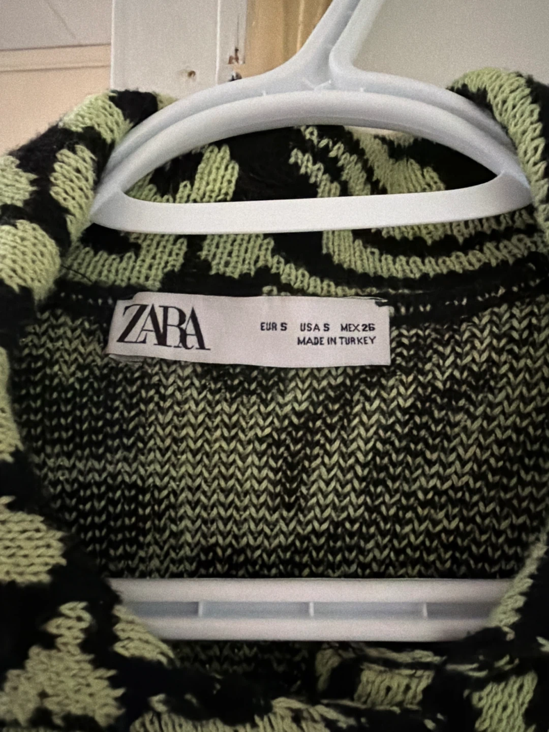 ZARA Green & Black Animal Print Cardigan - photo 2