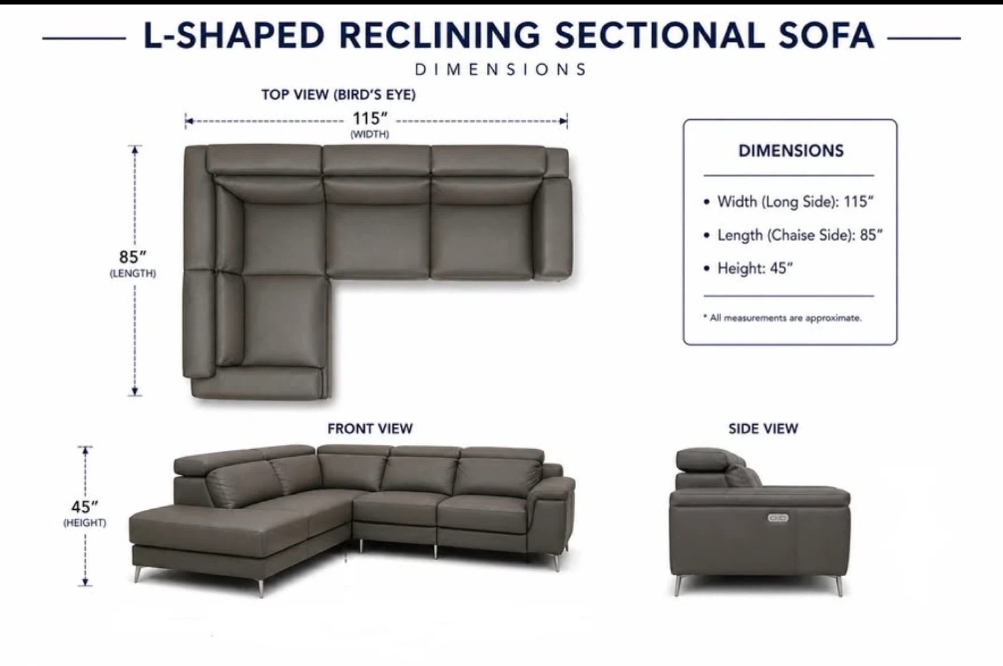 🔥 Premium Leather Electric Reclining Sectional – Must Go! 🔥 - photo 2