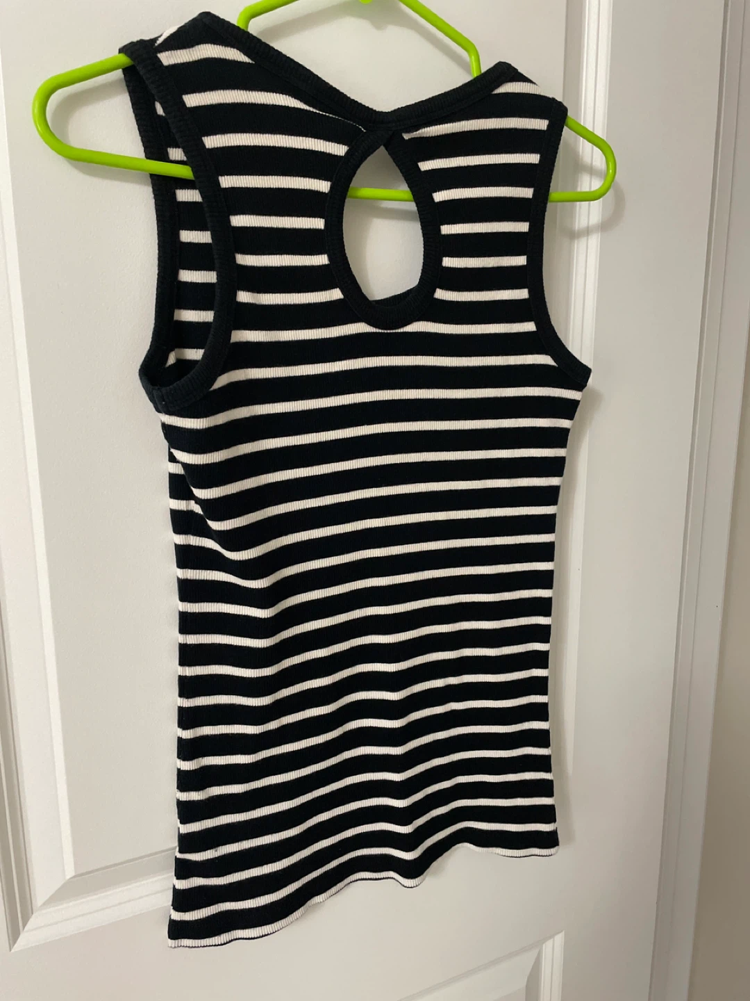 Striped Tank Top with Back Cutout - Size L - photo 3