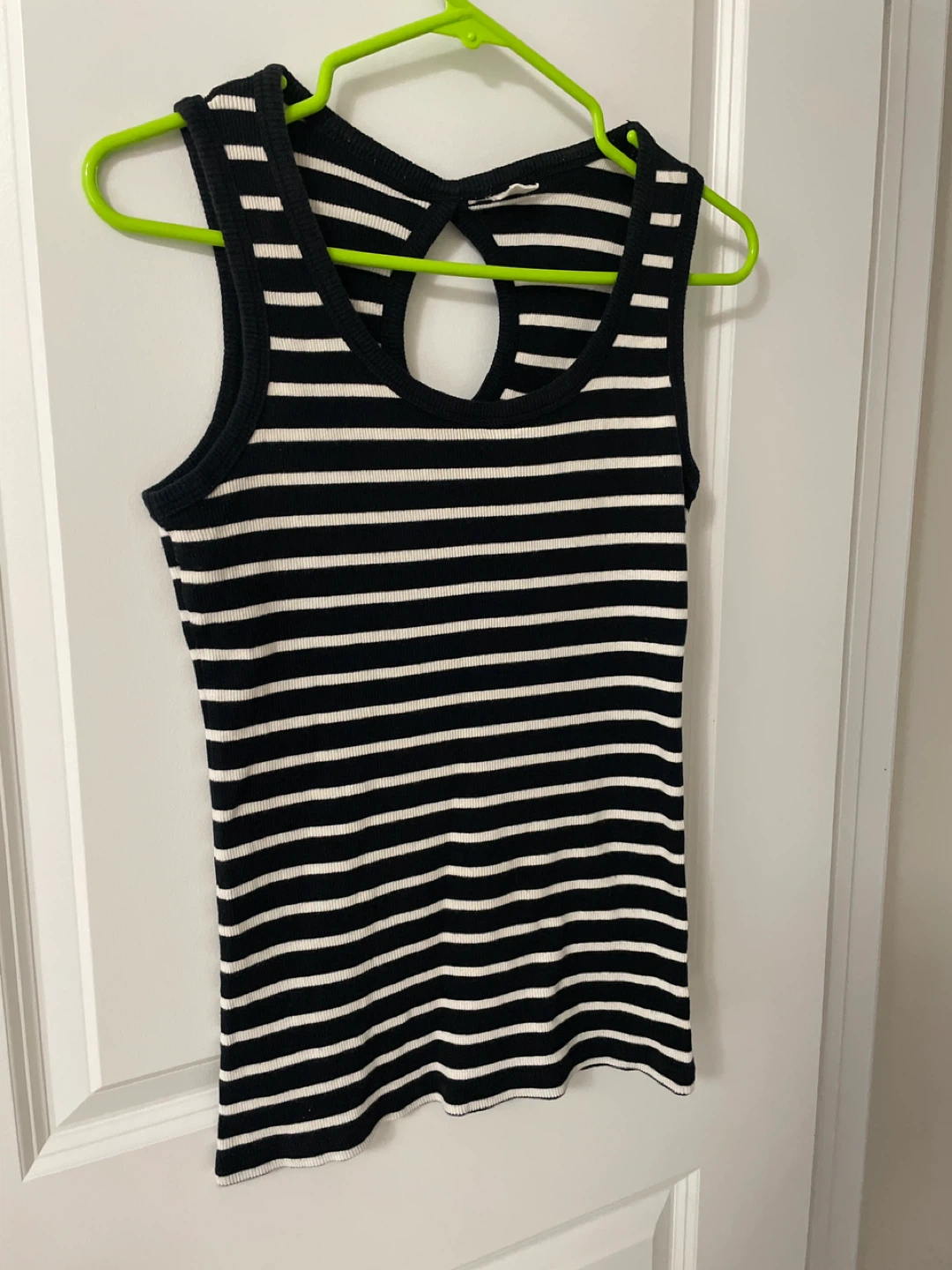Striped Tank Top with Back Cutout - Size L