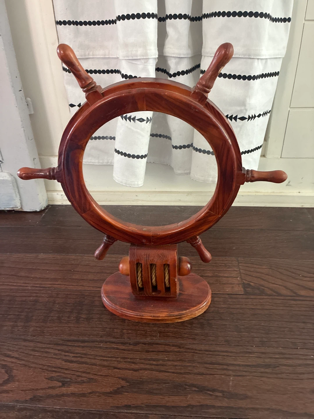 vintage Wooden Ship's Wheel