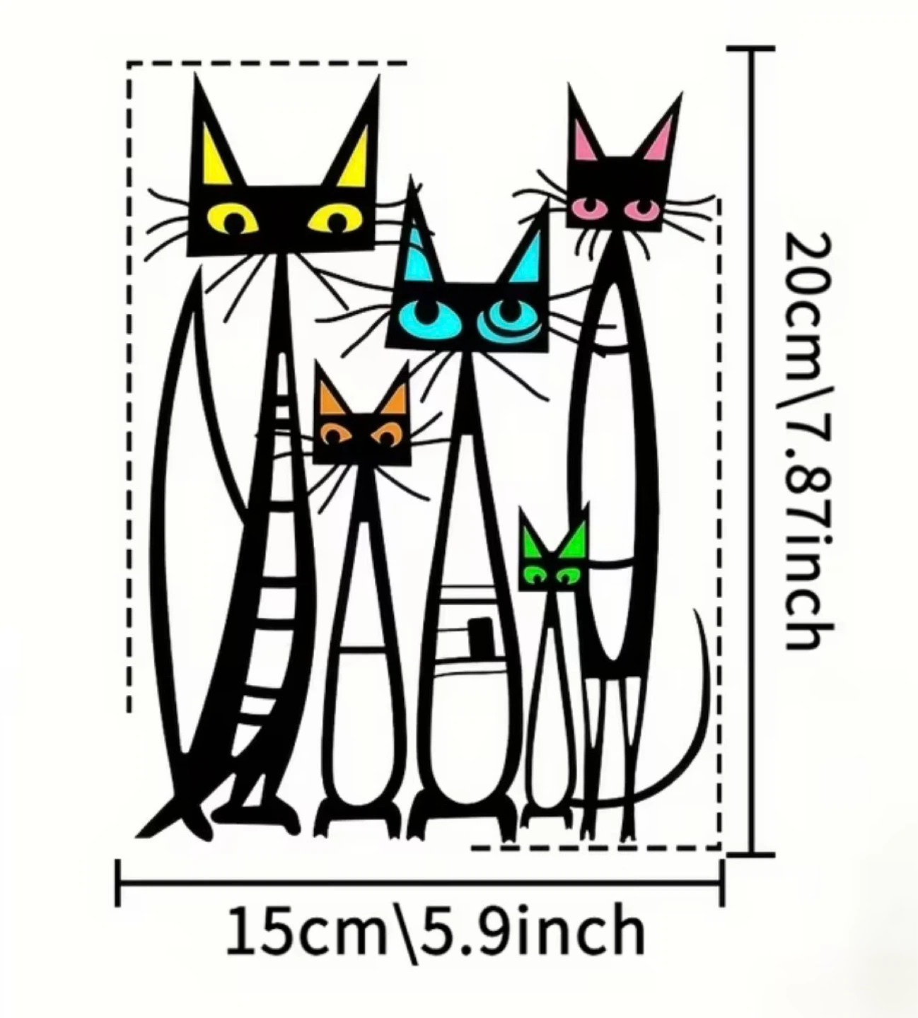 Metal Minimalist Wall Art Decor - Family of Cats