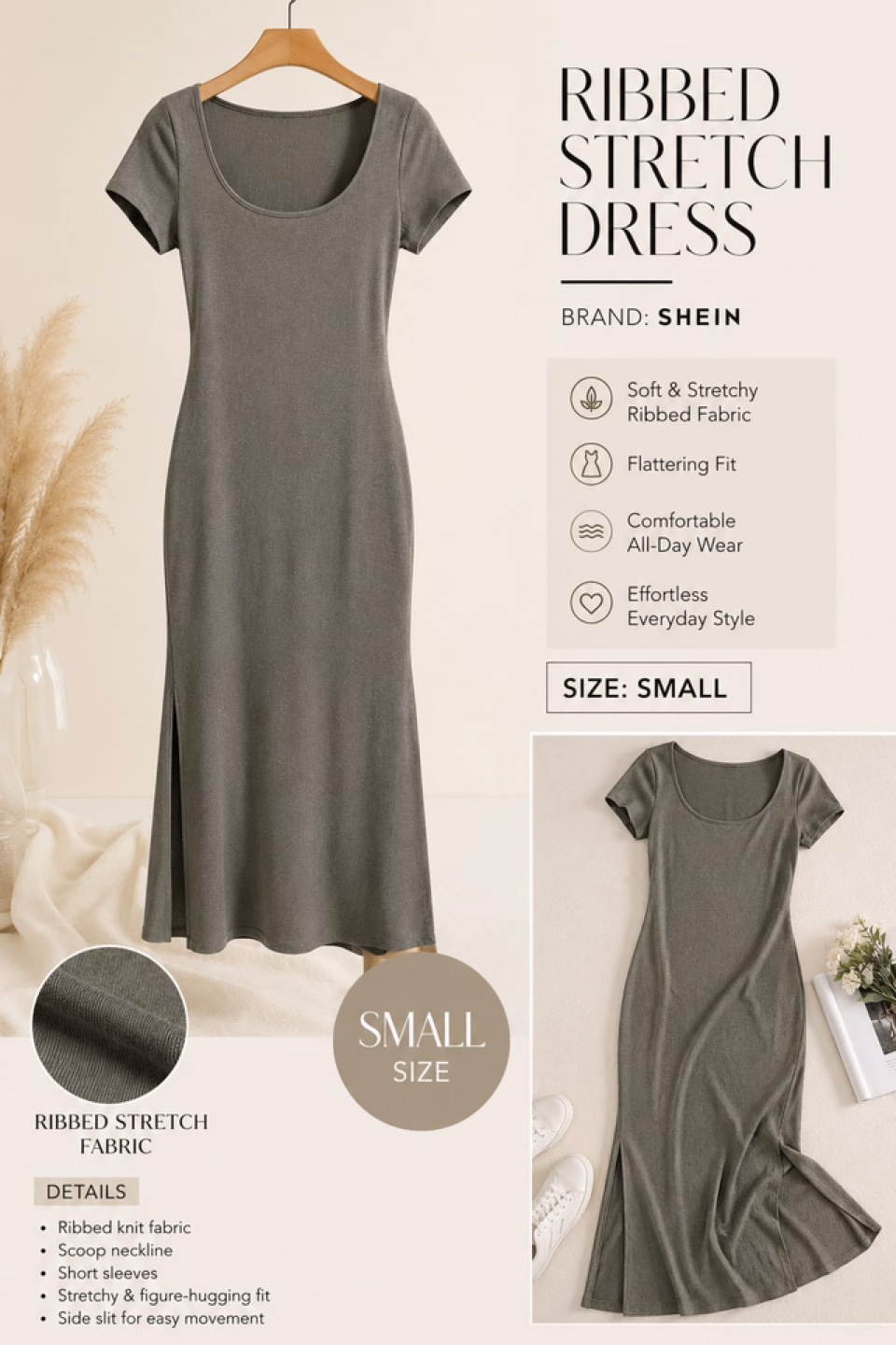 Shein Ribbed Stretch Dress - Small - photo 2