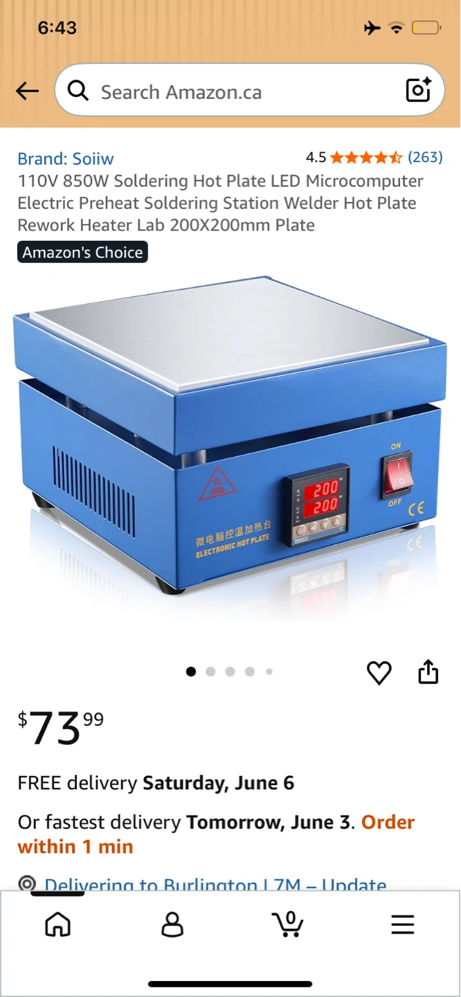 Soiiw 110V 850W 200x200mm Soldering Hot Plate