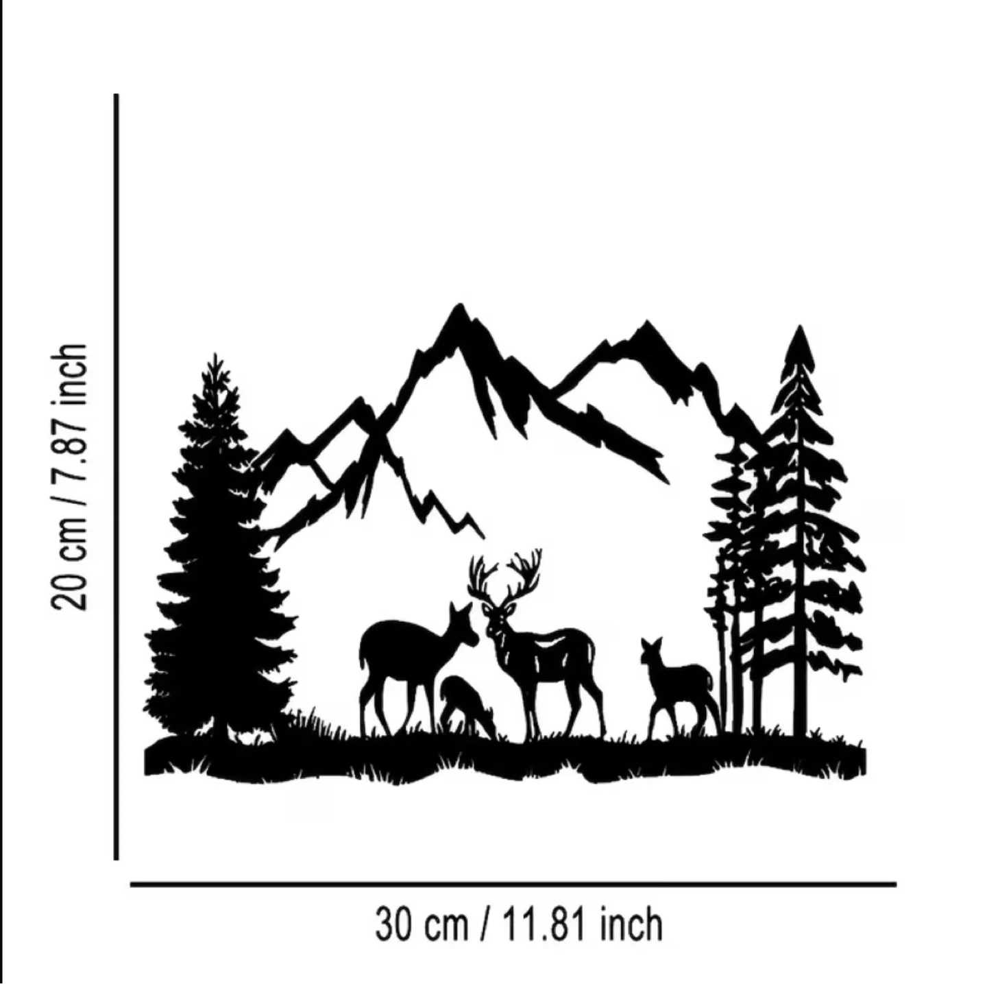 Father’s Day - Deer Family Mountain Scene Metal Wall Decal