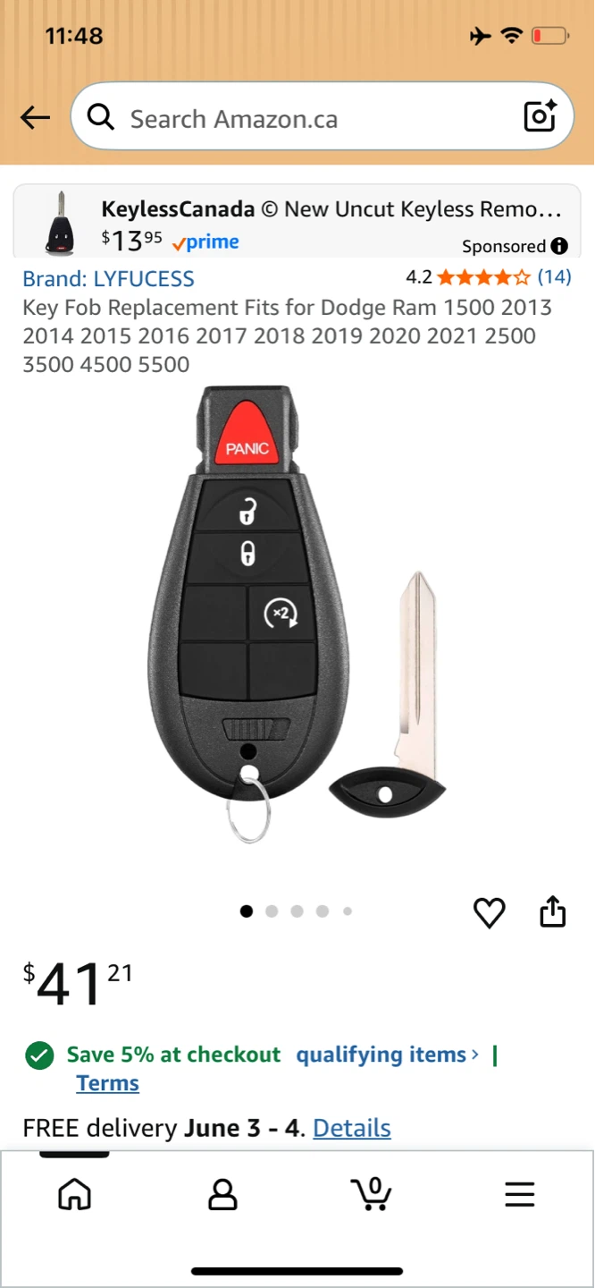 LYFUCESS Key Fob Replacement for Dodge Ram
