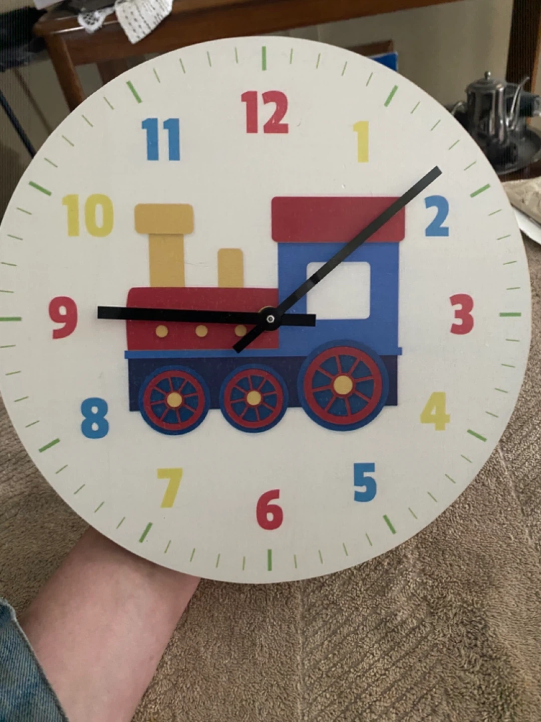 CHILDREN’S WOODEN TRAIN WALL CLOCK