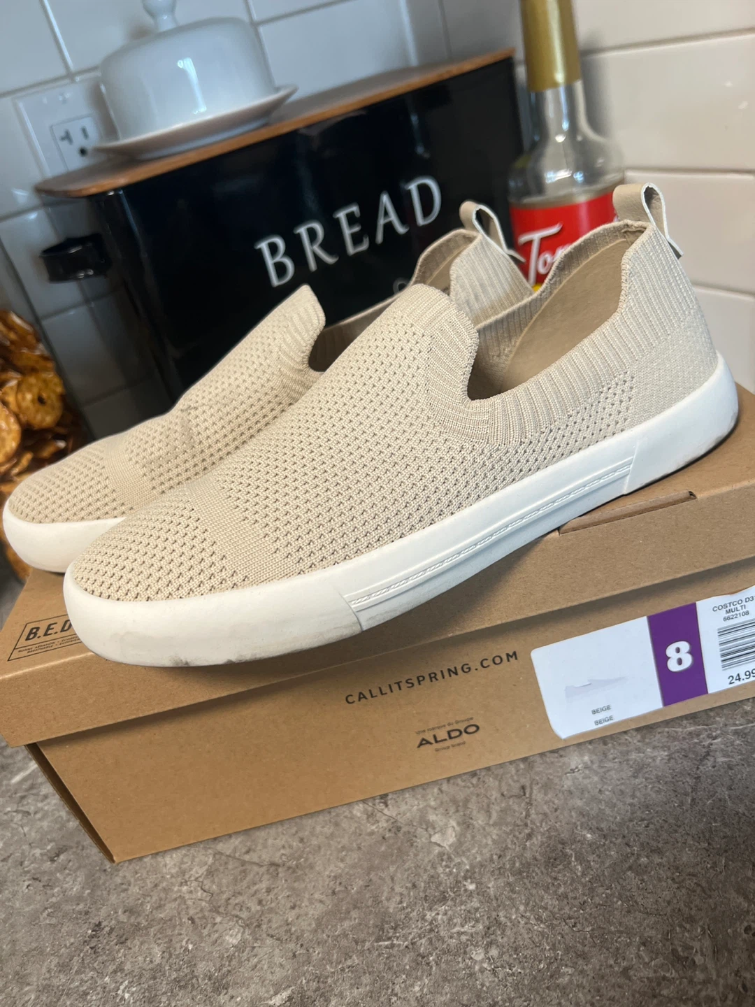 ALDO Call It Spring Beige Slip-On Sneakers Size 8