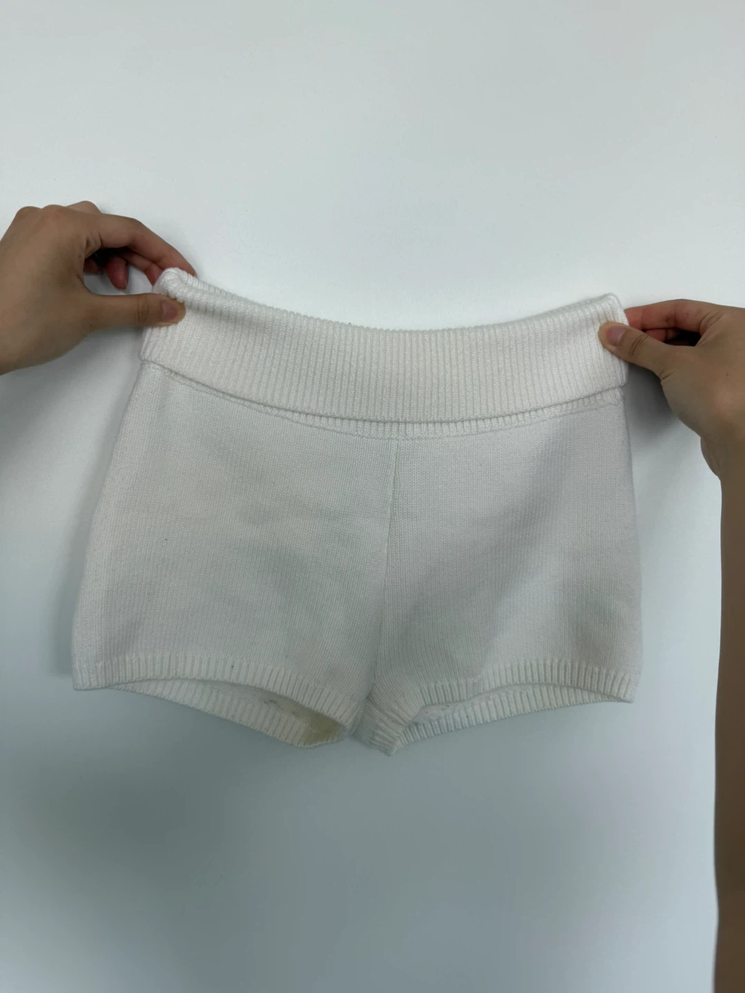 White Knit Shorts from Brandy