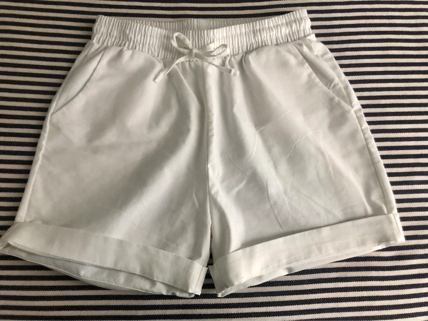 White Linen Shorts