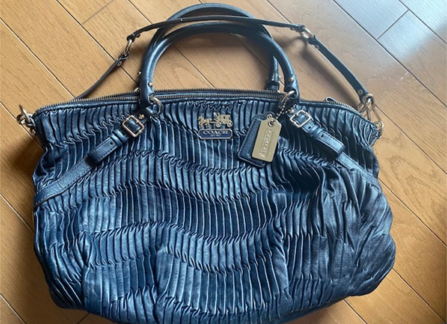 Coach Pleated Leather Shoulder Bag - photo 2