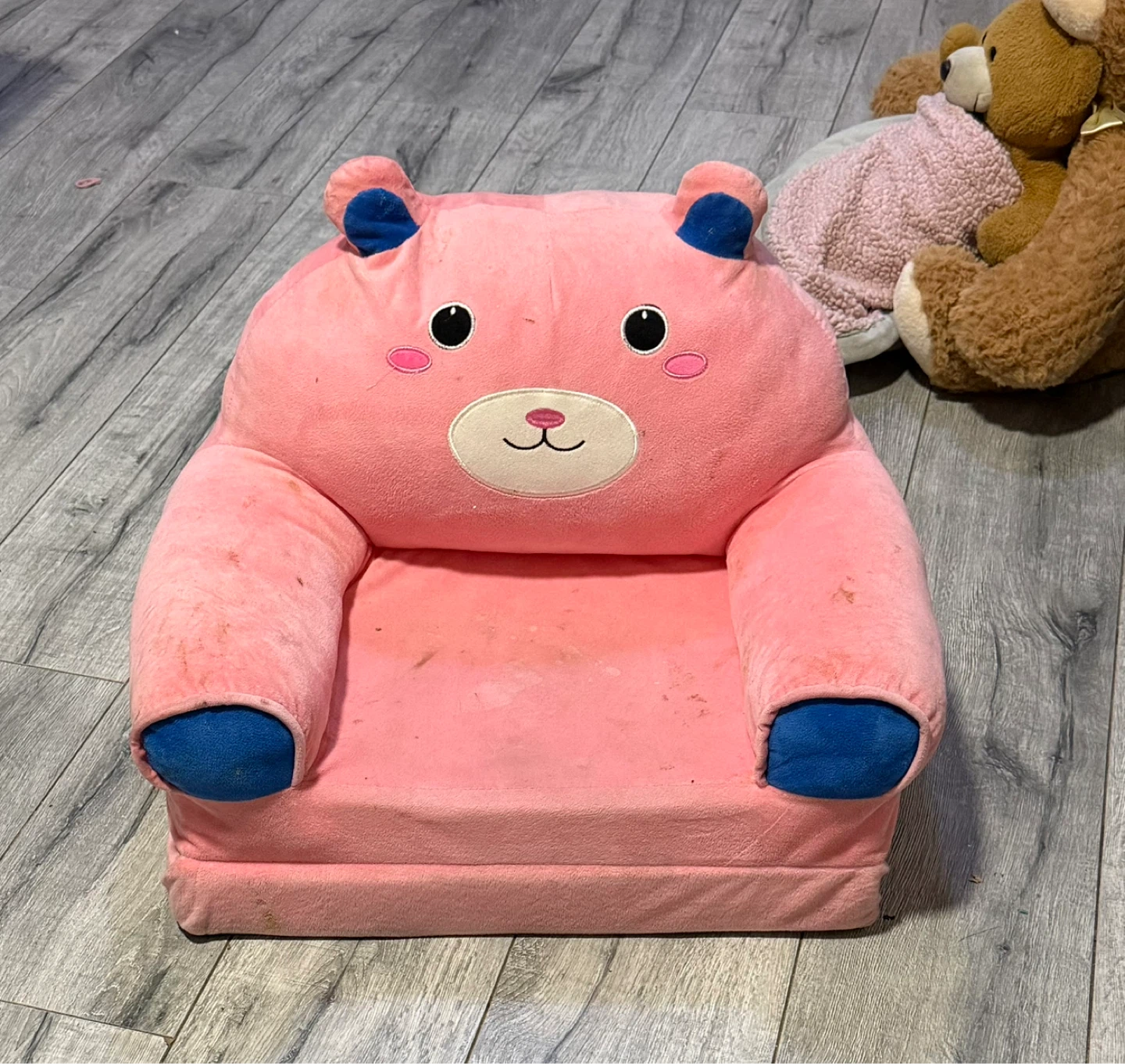 Pink Bear Toddler Flip-Out Sofa Chair