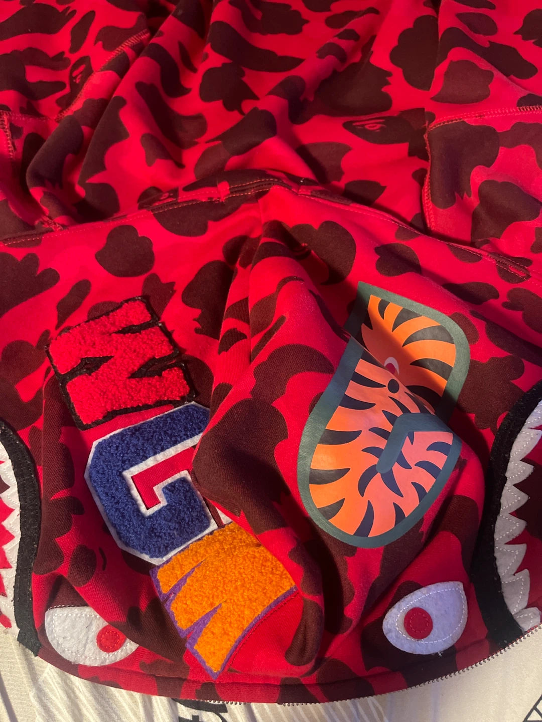 A Bathing Ape Full Zip Hoodie - Red Camo - photo 2