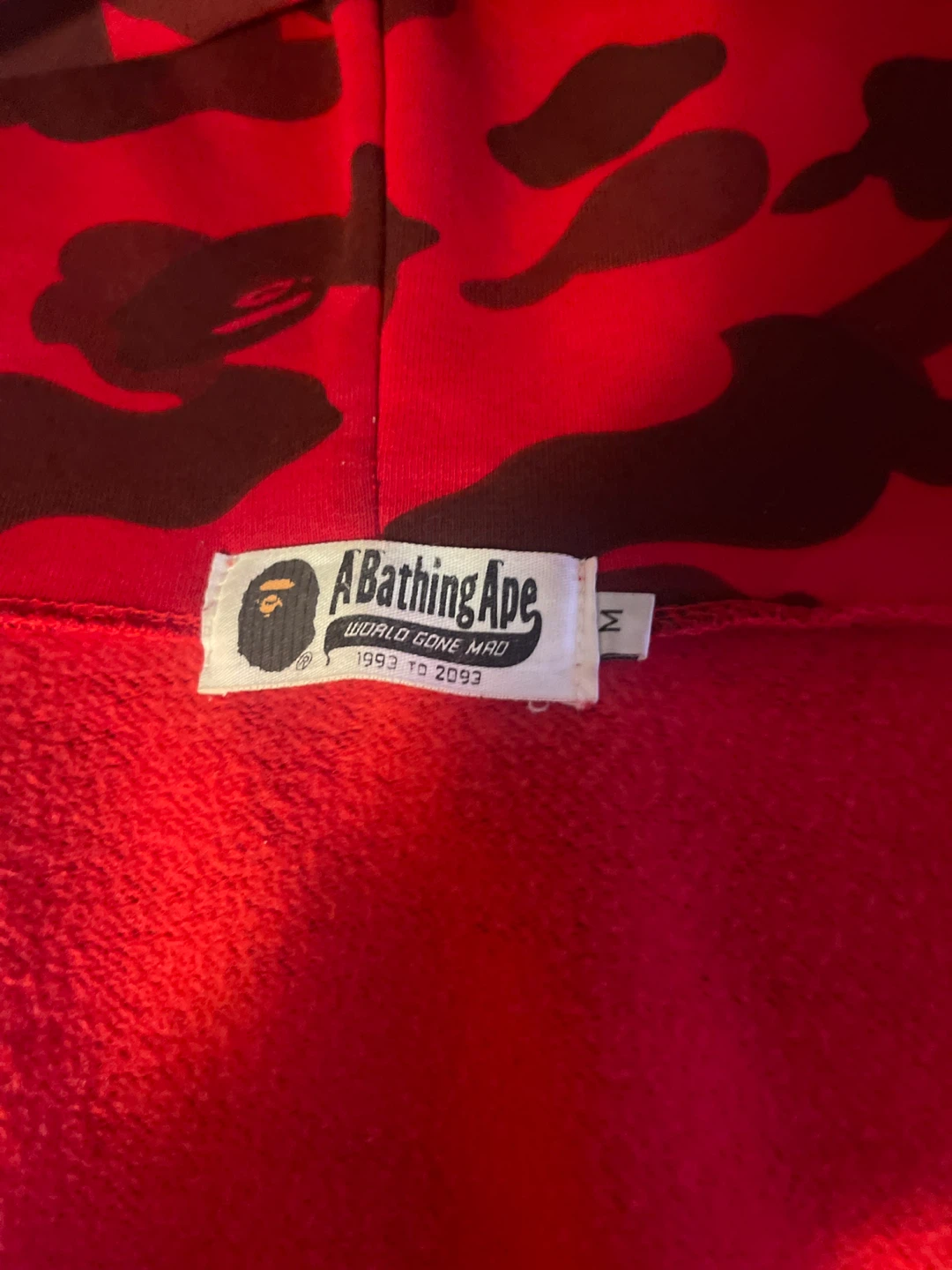 A Bathing Ape Full Zip Hoodie - Red Camo - photo 3
