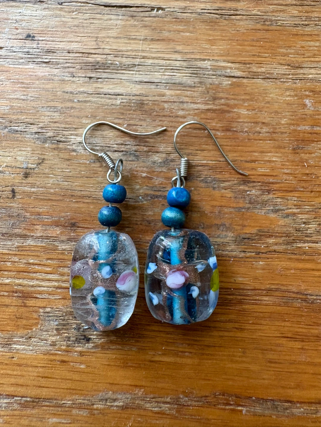 Glass Bead Drop Earrings