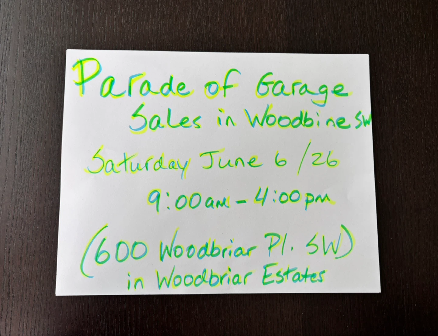 Woodbine SW..Garage Sale