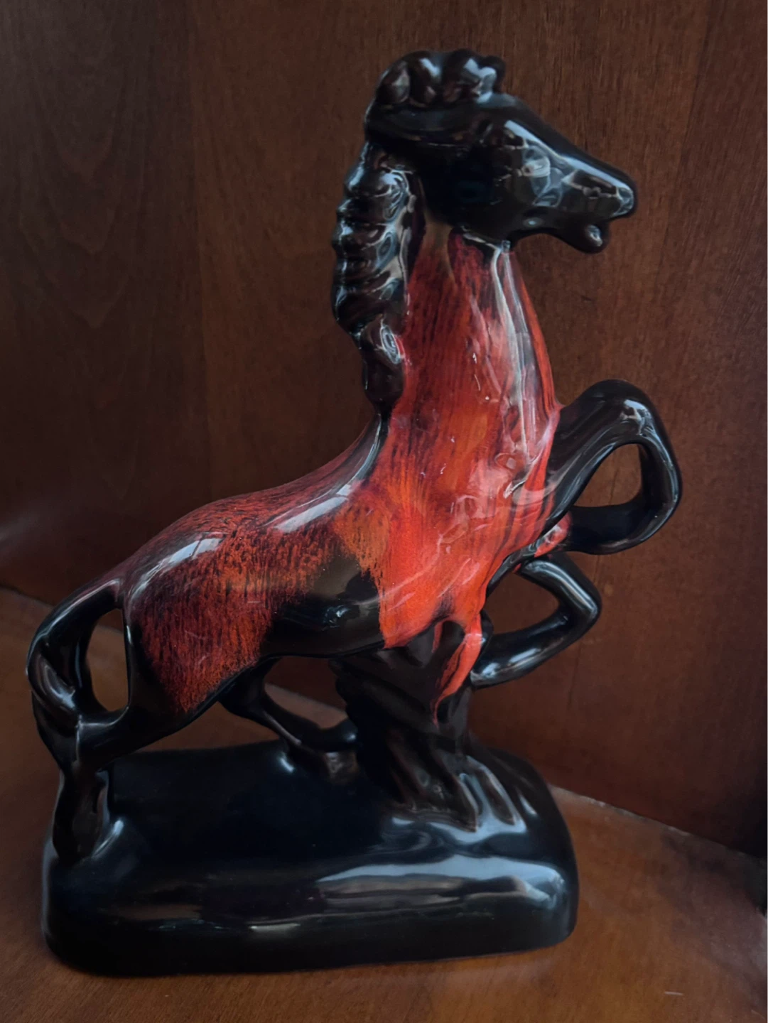Horse rearing rare red BMP approx 10” high
