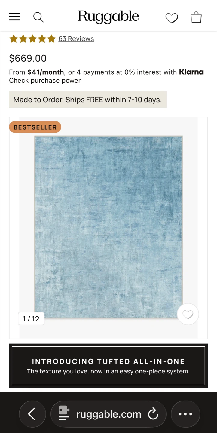 Ruggable 8x10 Impasto Slate Blue Rug