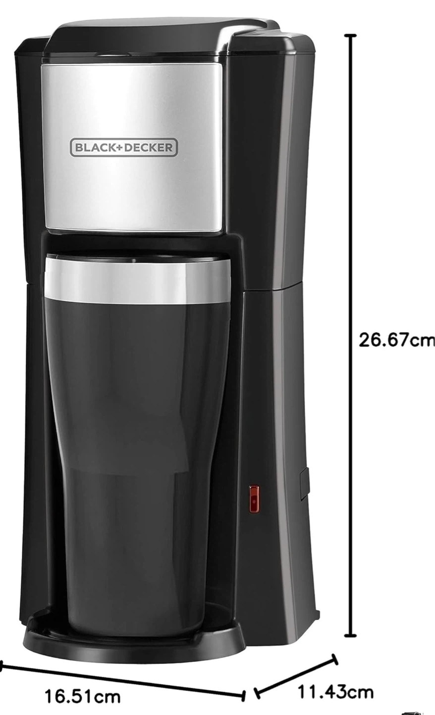 Black+Decker Single Serve Coffee Maker with 16 oz Travel Mug