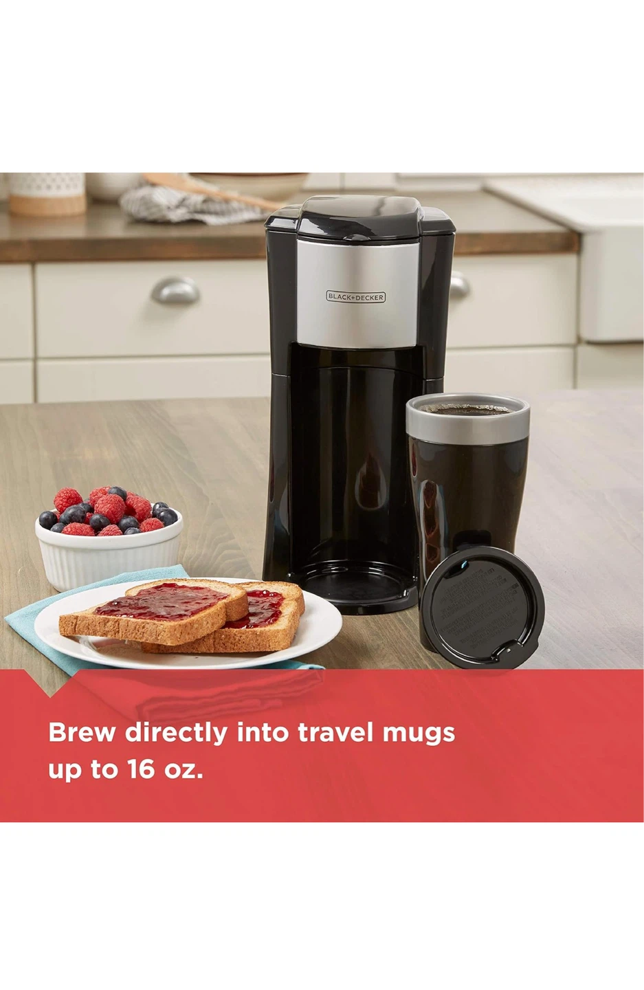 Black+Decker Single Serve Coffee Maker with 16 oz Travel Mug - photo 4
