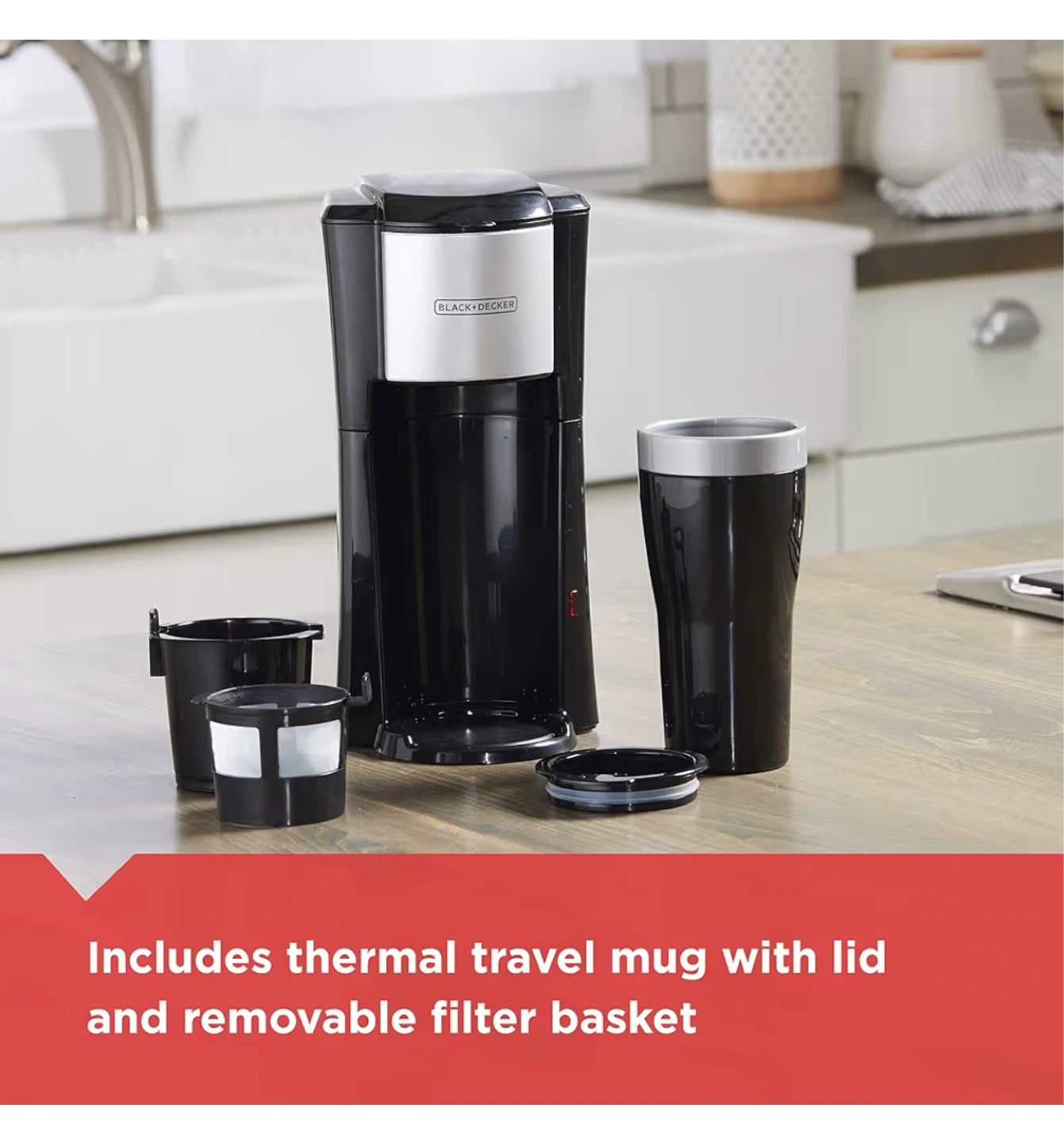 Black+Decker Single Serve Coffee Maker with 16 oz Travel Mug - photo 5