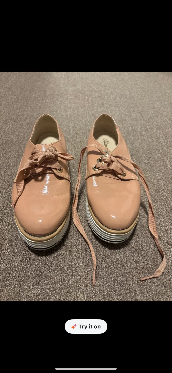 Women's Pink Platform Oxford Shoes