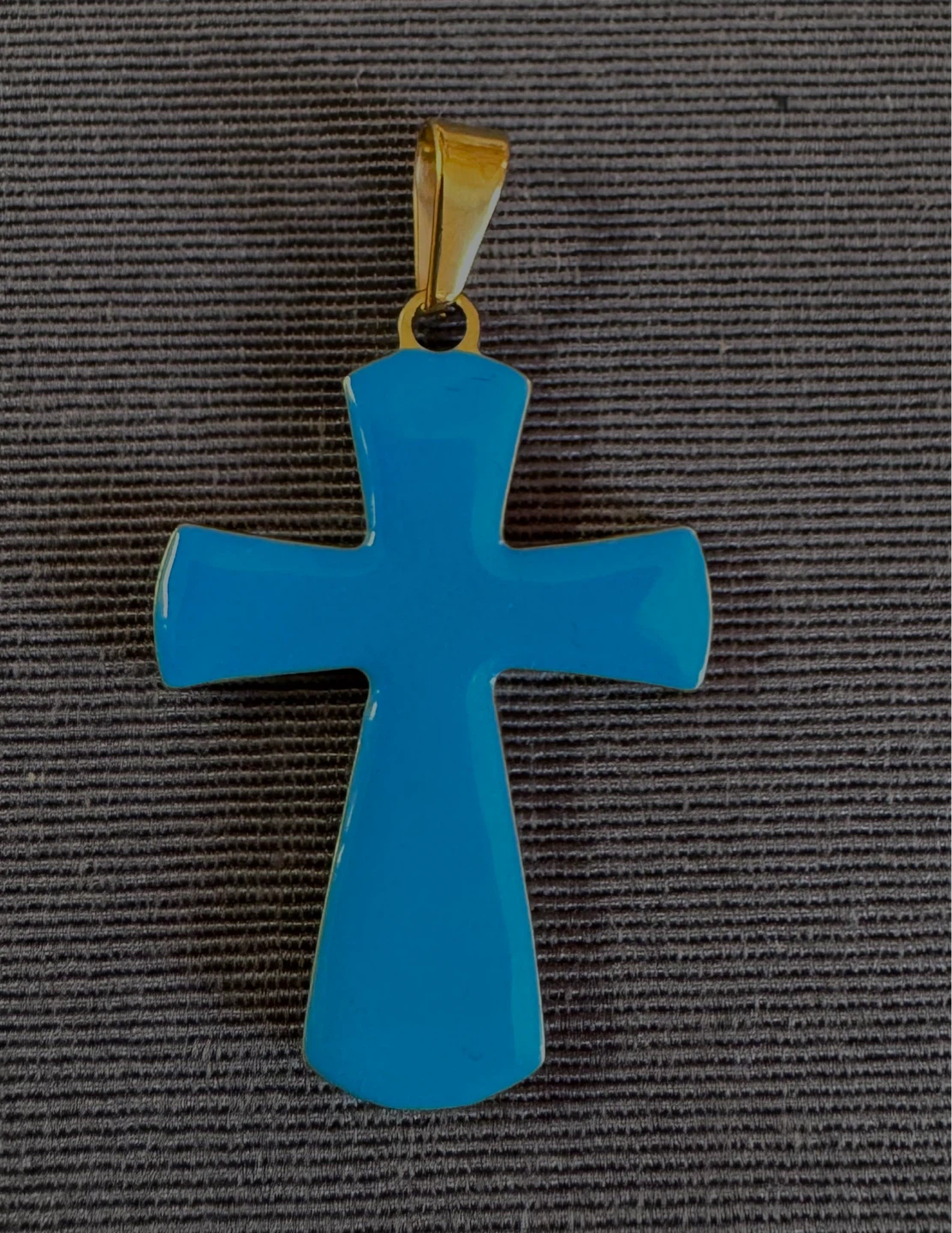 Reversible Lapis Lazuli & Turquoise Enameled Cross Pendant NEW!! - photo 3