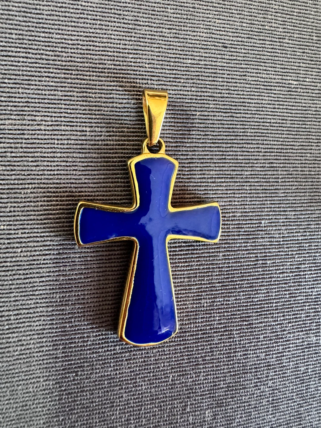 Reversible Lapis Lazuli & Turquoise Enameled Cross Pendant NEW!!
