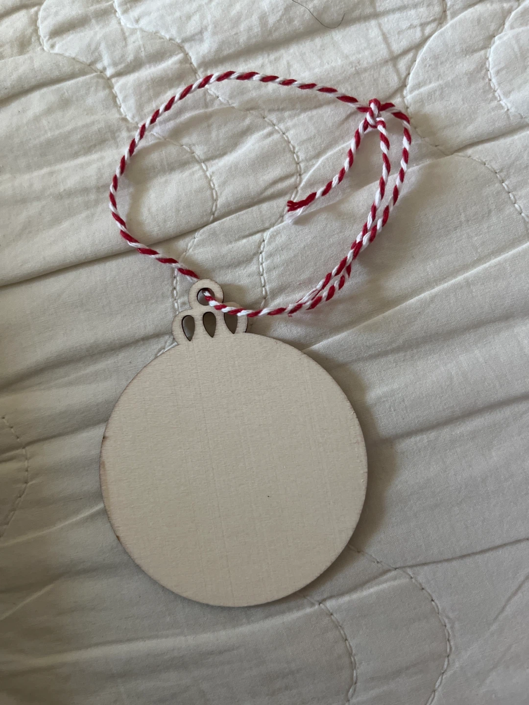 Blank Round Wooden Ornament with Twine