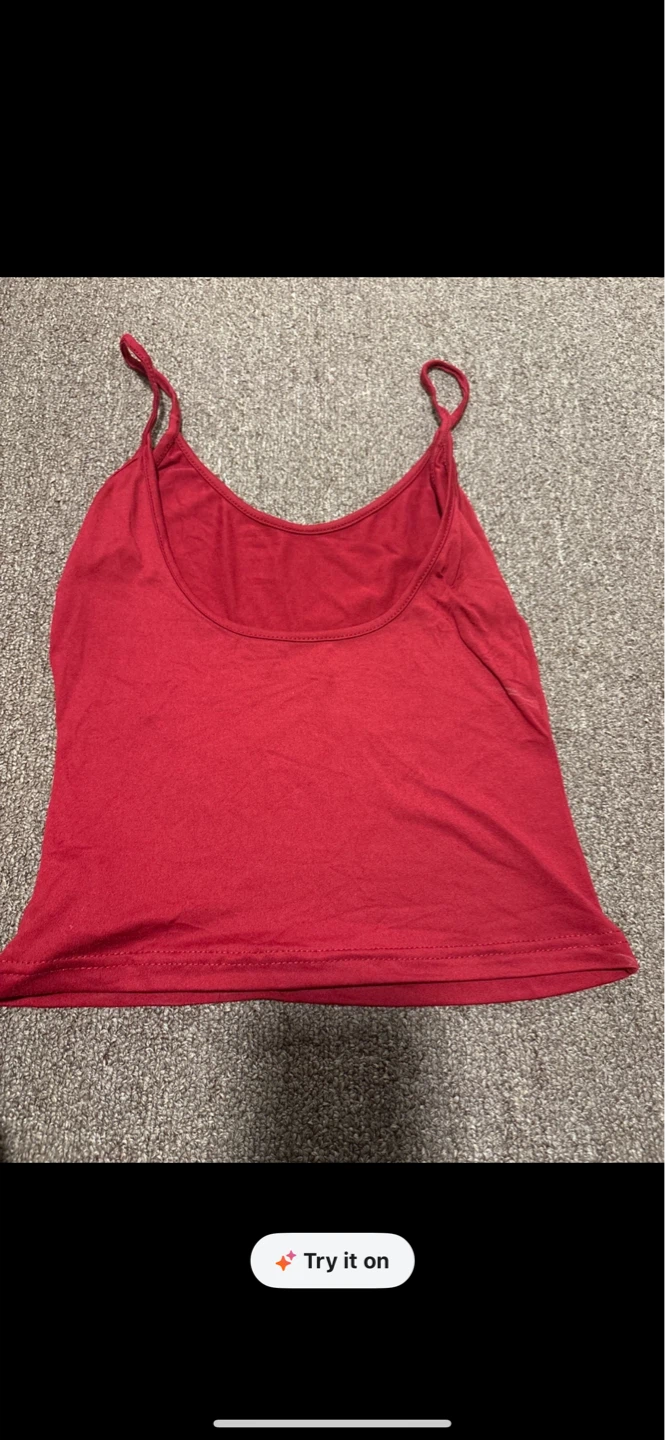 Red Spaghetti Strap Tank Top