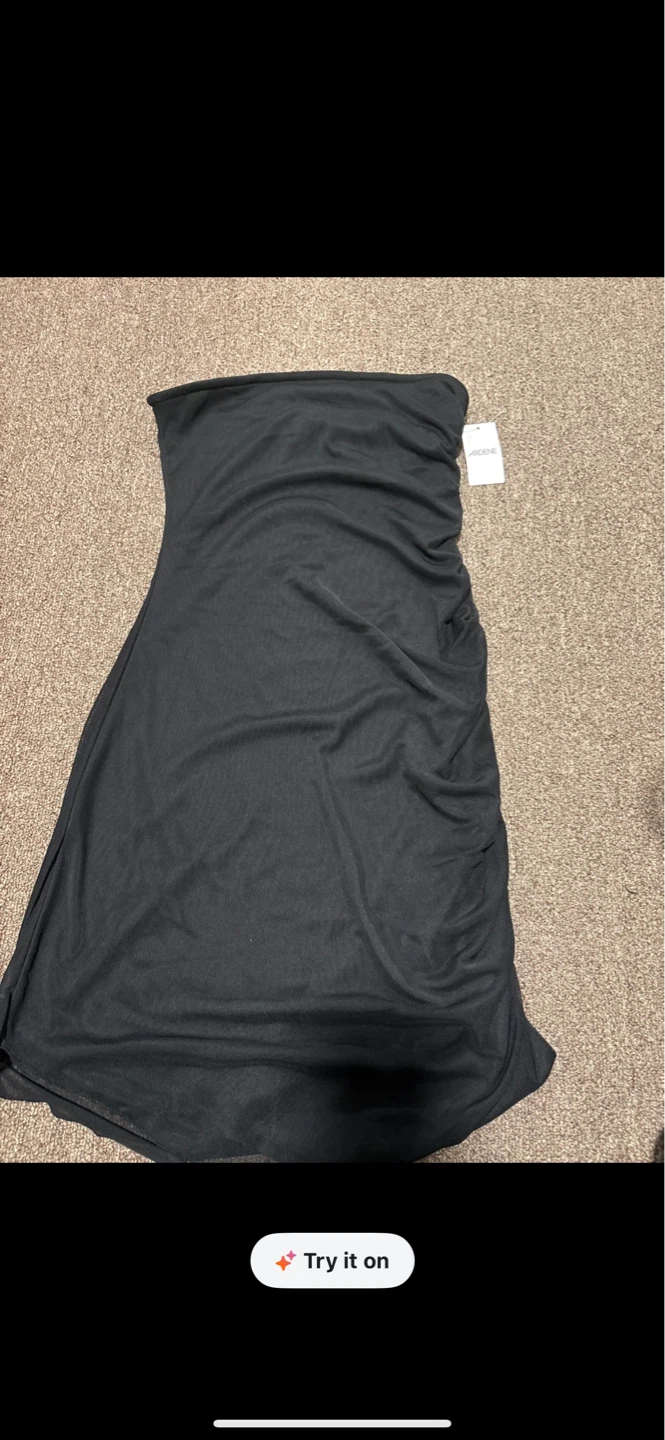 Black Strapless Ruched Maxi Dress
