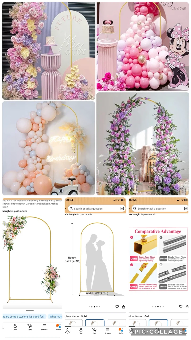 Gold Arch for Parties and Weddings