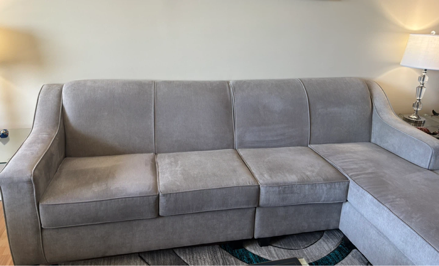 Grey Loveseat and Sectional Sofa