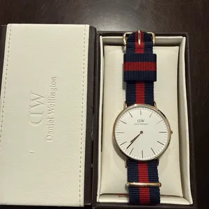Daniel Wellington Watch with Red and Blue Strap
