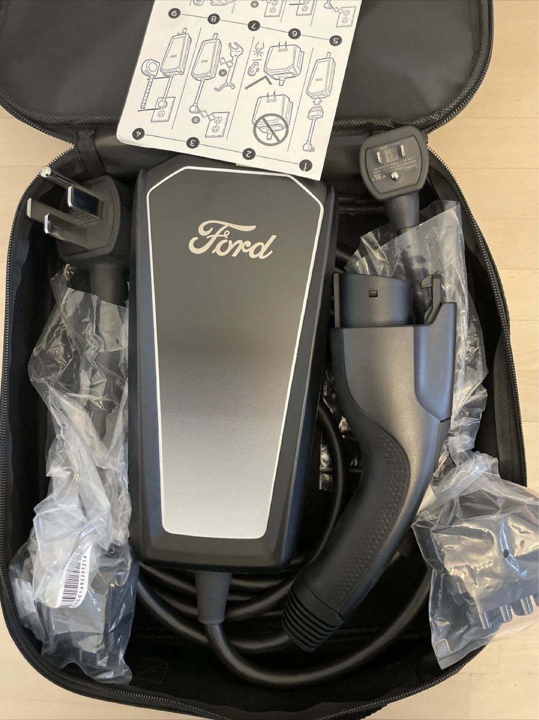 Ford EV Charger with Multiple Adapters