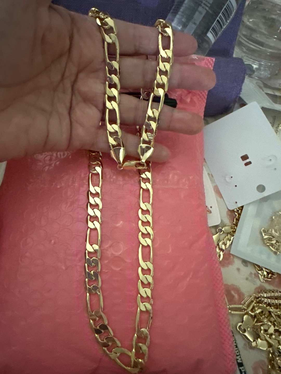 Gold  laminated Figaro Chain Necklace