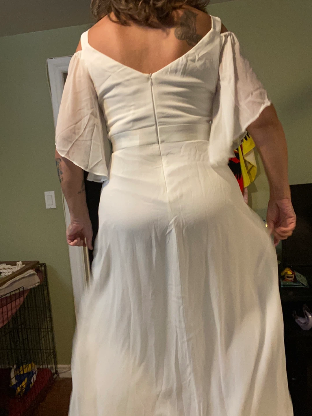 White Cold Shoulder Maxi Dress - photo 3