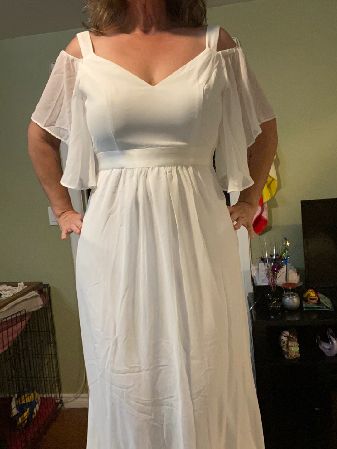 White Cold Shoulder Maxi Dress - photo 2