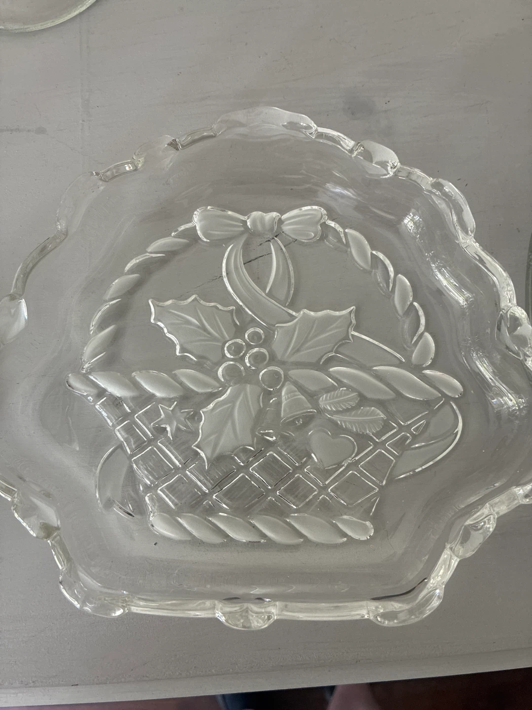 Clear Glass Christmas Bowl
